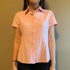 pink short sleeve button up